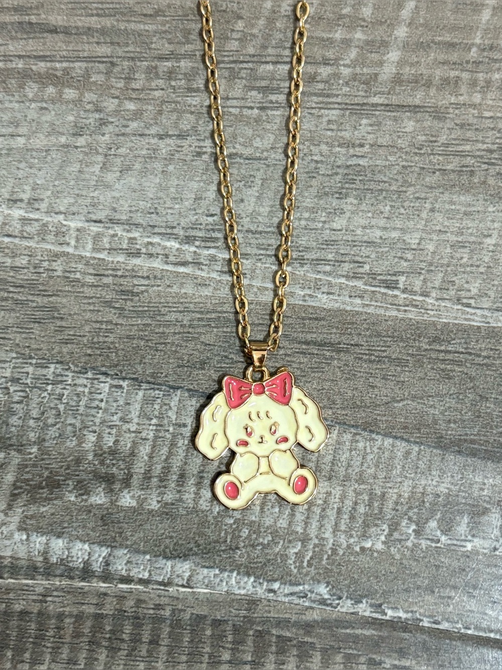! NEW! Super Kawaii Dog Girls Gold Necklace Pendant Charm Jewelry